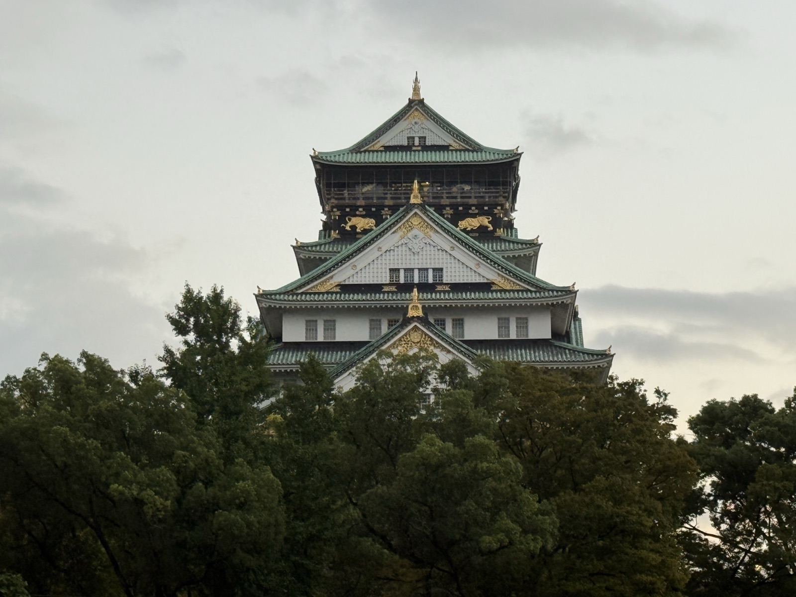 Close-up of Osaka Castle main tower